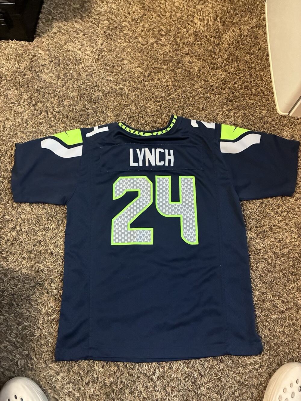 Seattle Seahawks Marshawn Lynch #24 Nike Youth Large Blue NFL Football Jersey